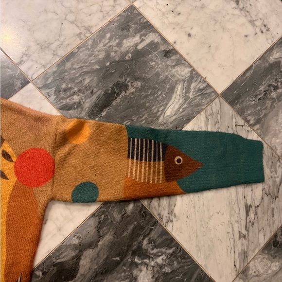 Colorful Fish Pattern Wool Sweater - Picture 3 of 7